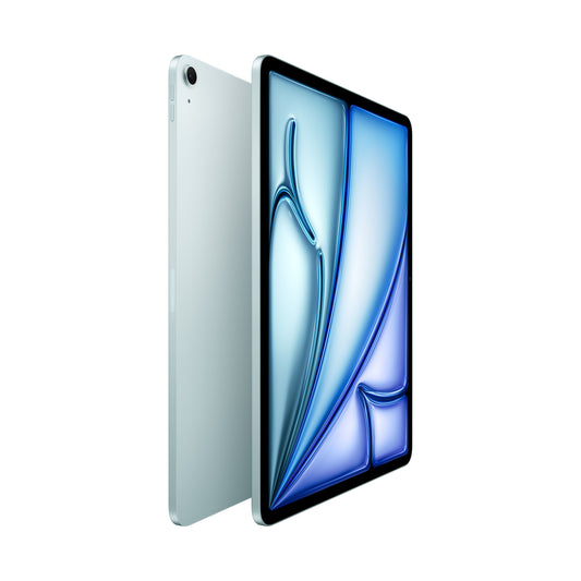 Side view profile of the 13-inch iPad Air Wi-Fi 128GB Blue M4 tablet from Tradeline Egypt.
