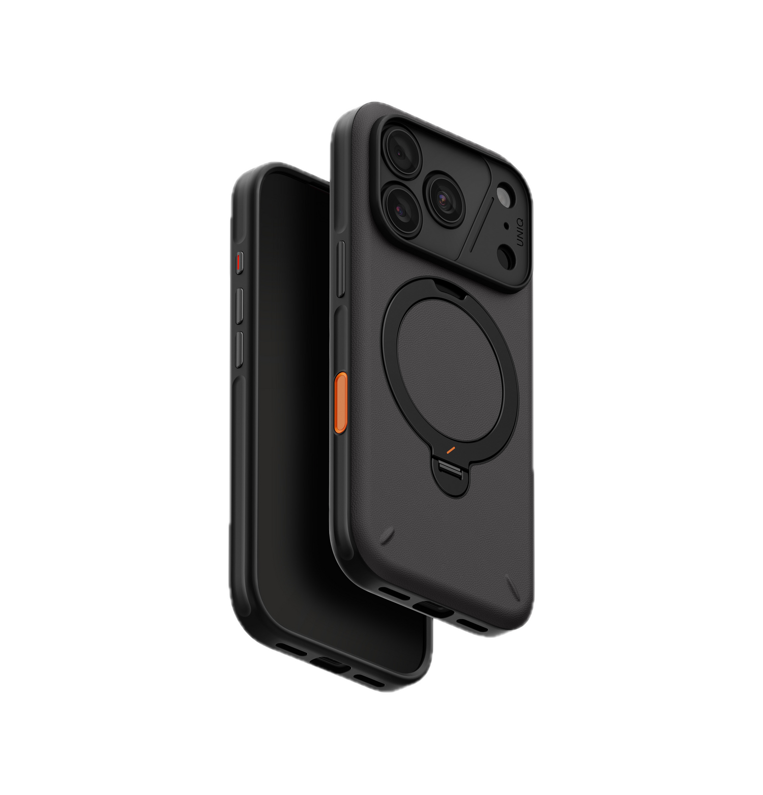 UNIQ HYBRID IPHONE 18 PRO ELIX WITH 360 ROTATING KICKSTAND - CHARCOAL GREY