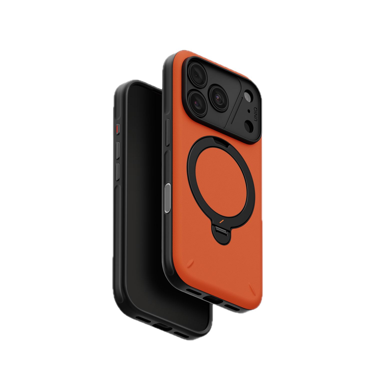 UNIQ HYBRID IPHONE 18 PRO ELIX WITH 360 ROTATING KICKSTAND - VOLT ORANGE