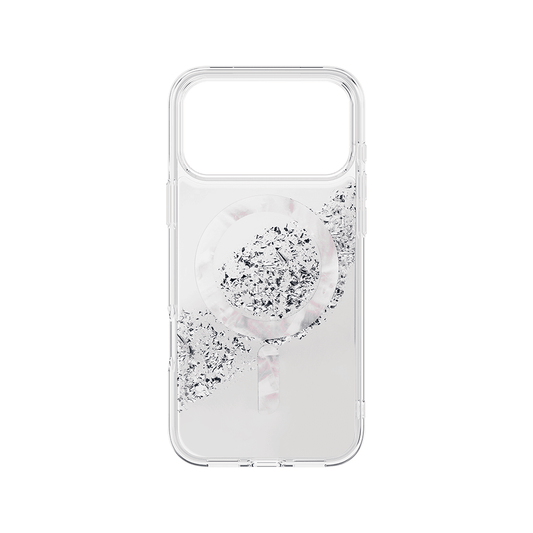 جراب UniQ COEHL CRYSTELLE لهاتف iPhone 17 Pro Max متوافق مع MagClick للشحن المغناطيسي - فضي لامع