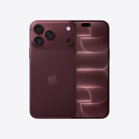 Front and back view display of the iPhone 18 Pro Max 2TB Burgundy available at Tradeline.