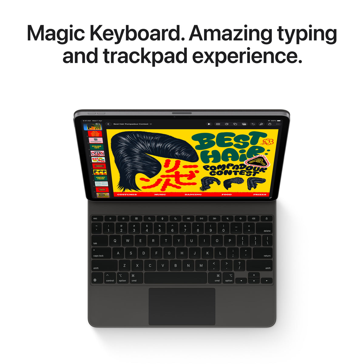 Apple Magic Keyboard with trackpad attached to the 11-inch iPad Air Wi-Fi 128GB Blue M4 at Tradeline.
