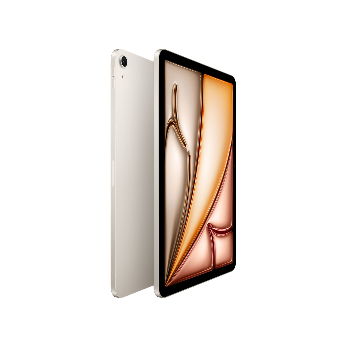Side view profile of the 11-inch iPad Air Wi-Fi 128GB Starlight M4 tablet from Tradeline Egypt.