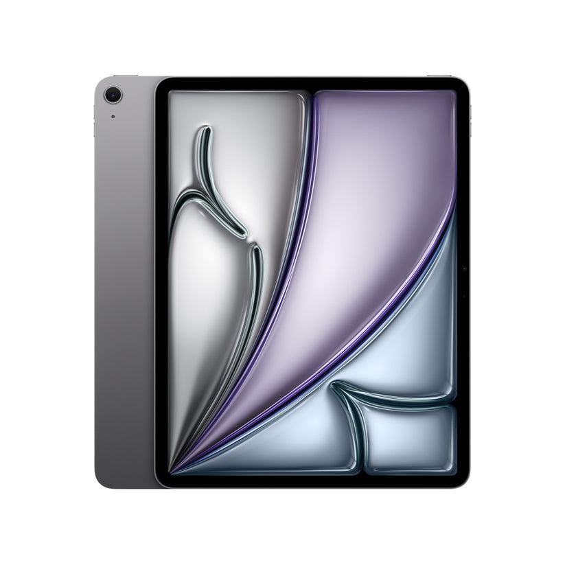 Front and back view display of the 13-inch iPad Air Wi-Fi 128GB Space Grey M4 available at Tradeline.
