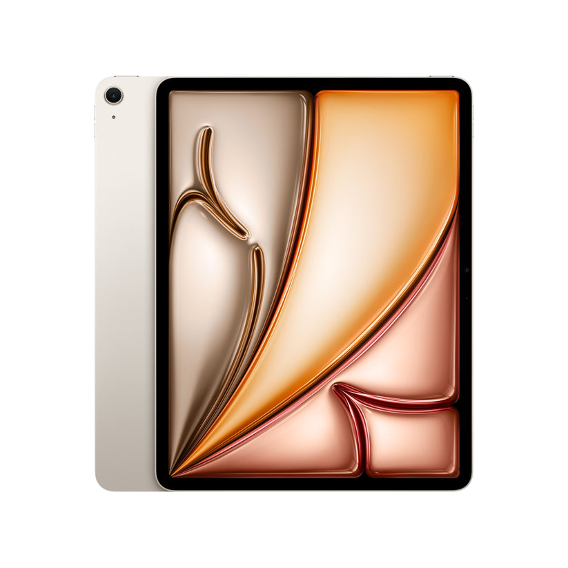 Front and back view display of the 13-inch iPad Air Wi-Fi 128GB Starlight M4 available at Tradeline.