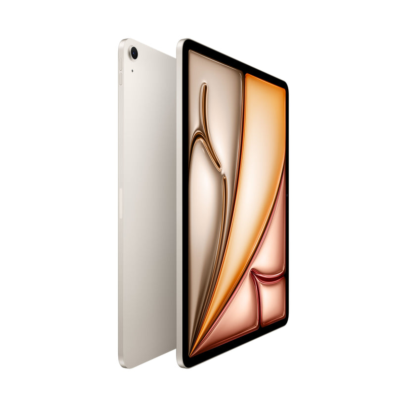 Side view profile of the 13-inch iPad Air Wi-Fi 128GB Starlight M4 tablet from Tradeline Egypt.