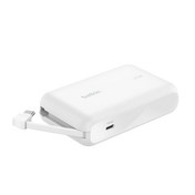 Belkin BoostCharge Power Bank 10K with Integrated Cable USB-C 20W - White