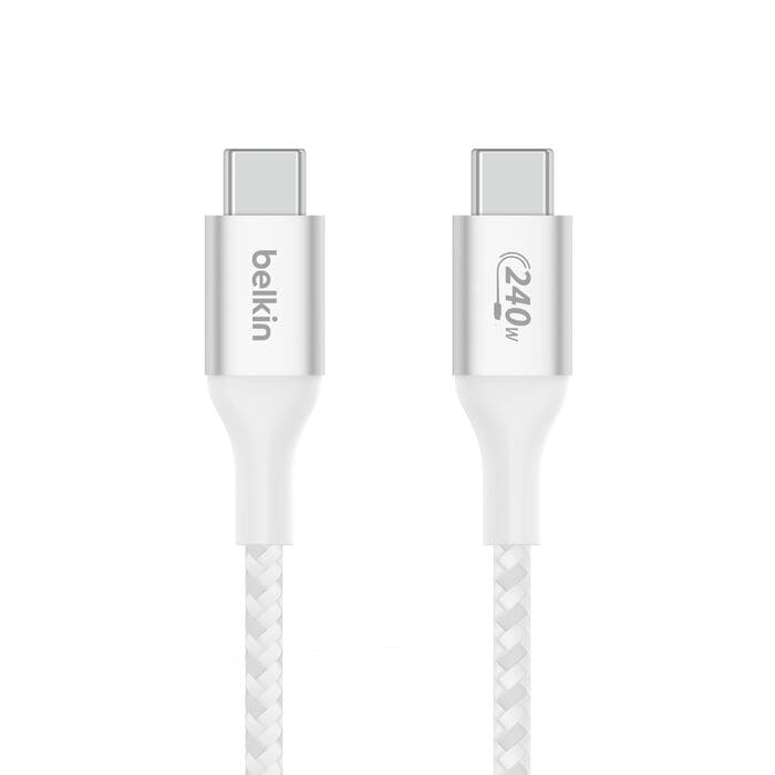 كابل Belkin BoostCharge من USB-C إلى USB-C بقدرة 240 واط (2 متر) - أبيض