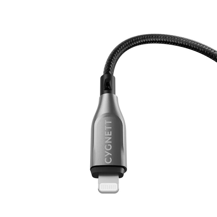 كابل Cygnett Armoured من Lightning إلى USB-C بطول 1 متر - أسود