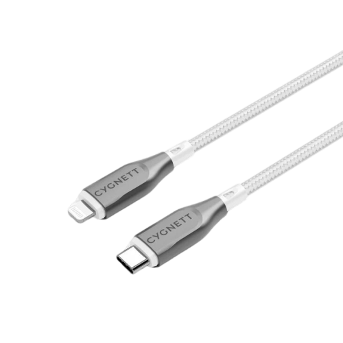 Cygnett Armoured Lightning To USB-C 2m - White