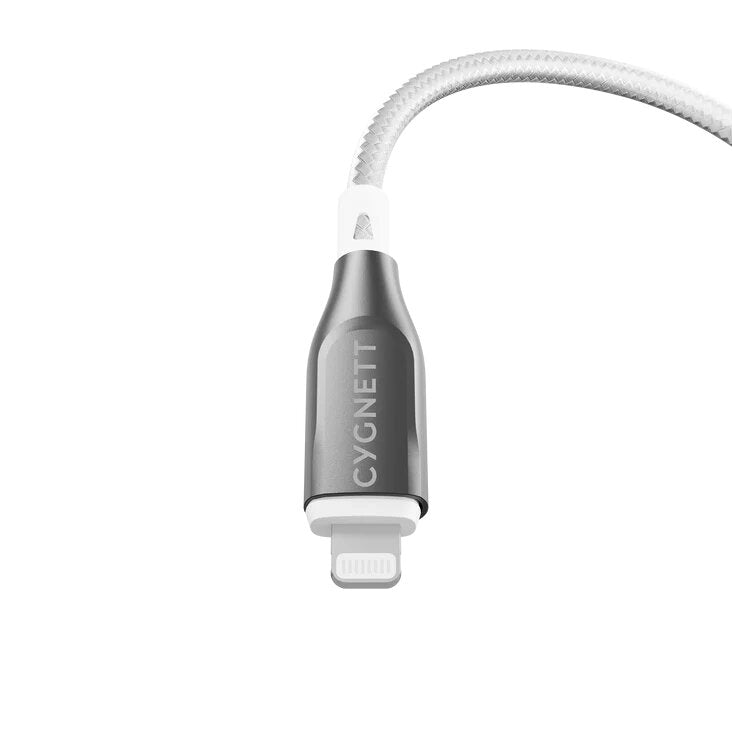 كابل Cygnett Armoured من Lightning إلى USB-C بطول 2 متر - أبيض