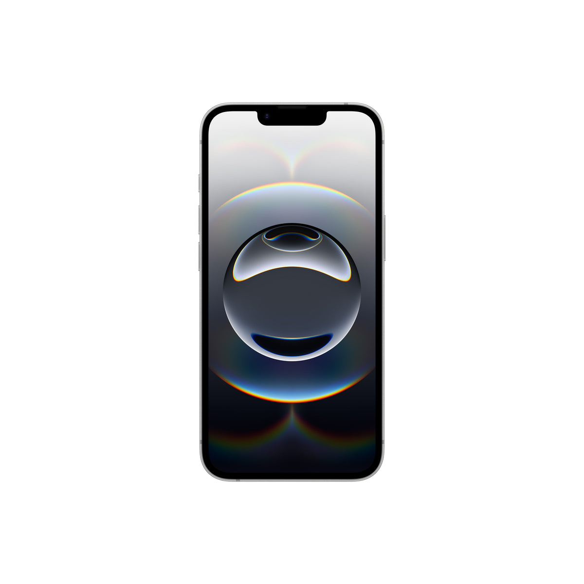 This latest image follows the same trend, presenting the front view of a white smartphone with a classic display notch instead of the Dynamic Island layout.