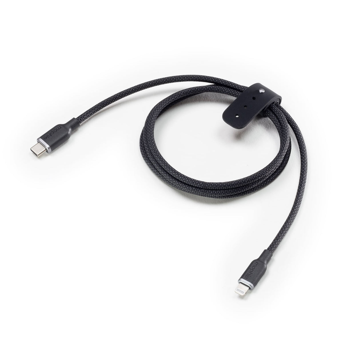 كابل Mophie Charge Stream مضفر من USB-C إلى Lightning بطول 1 متر – أسود