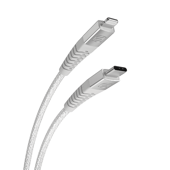 Scosche StrikeLine Heavy-Duty USB-C to Lightning Cable 8ft (2.4M) - White