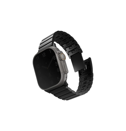 UNIQ STROVA MAG APPLE WATCH SELF-ADJUSTABLE STEEL LINK BAND 49/45/44/42MM - MIDNIGHT (BLACK)