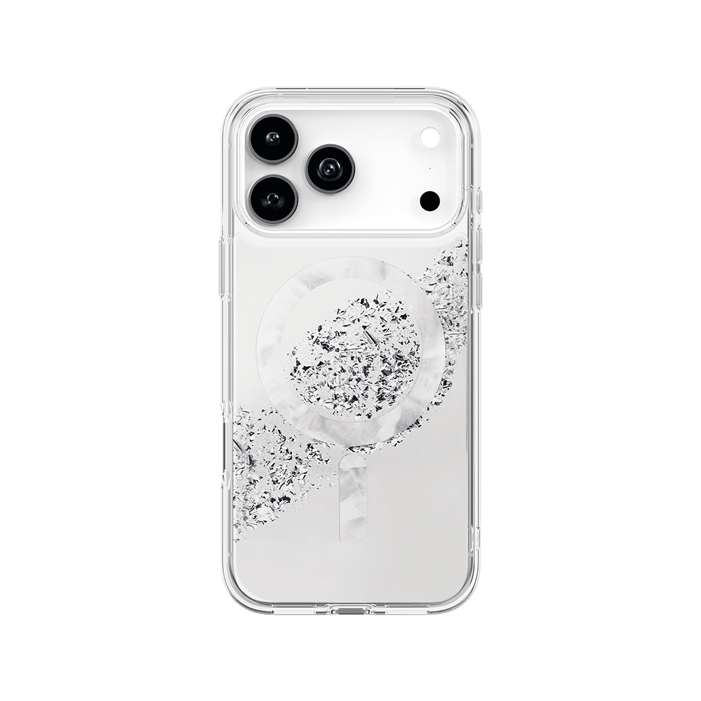 جراب UniQ COEHL CRYSTELLE لهاتف iPhone 17 Pro Max متوافق مع MagClick للشحن المغناطيسي - فضي لامع