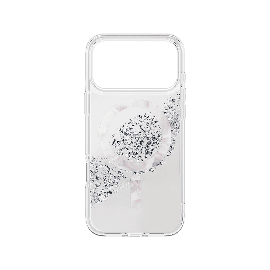 جراب UniQ COEHL CRYSTELLE لهاتف iPhone 17 Pro Max متوافق مع MagClick للشحن المغناطيسي - فضي لامع