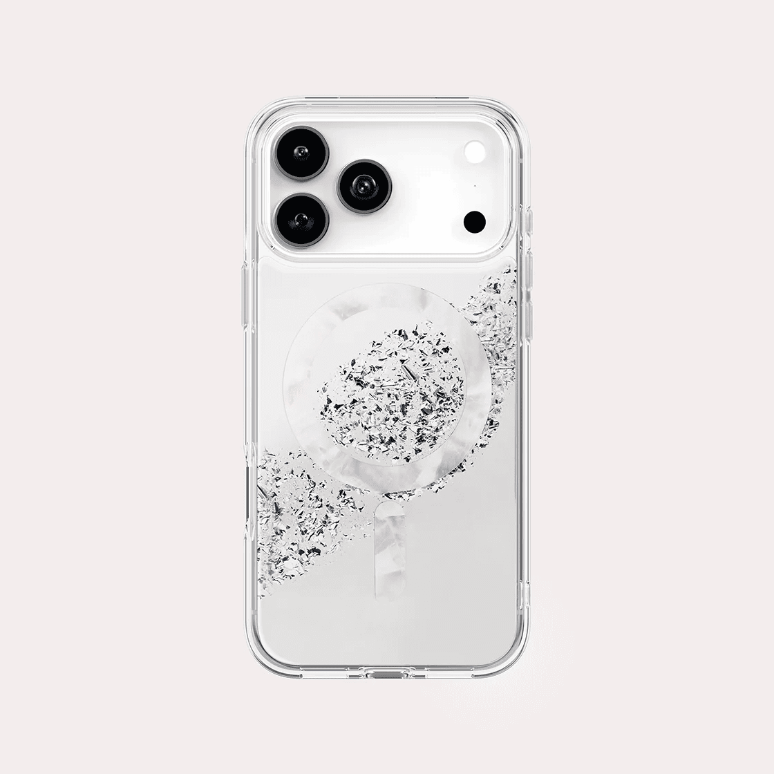 جراب UniQ COEHL CRYSTELLE لهاتف iPhone 17 Pro Max متوافق مع MagClick للشحن المغناطيسي - فضي لامع
