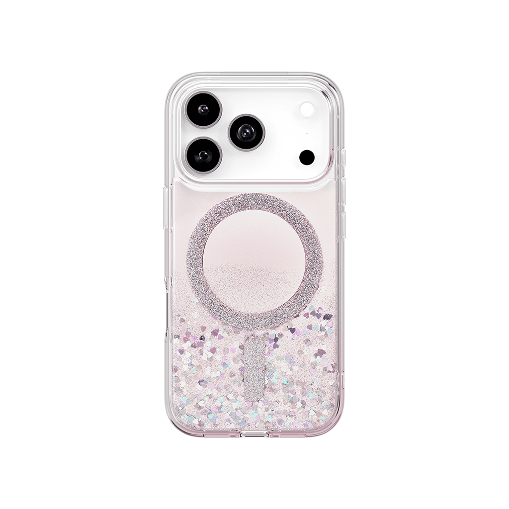 Uniq COEHL SOLÉA iPhone 17 Pro MagClick Magnetic Charging Compatible - Glitter Hearts