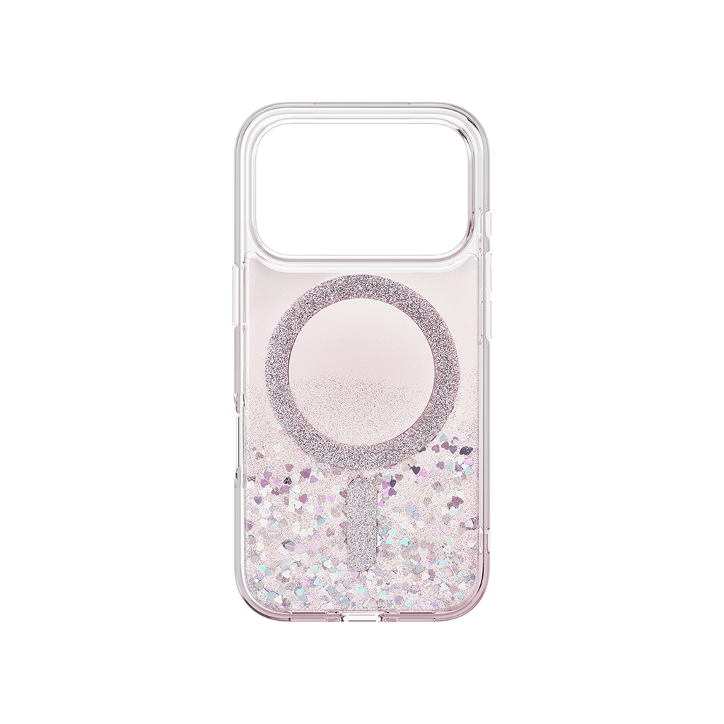Uniq COEHL SOLÉA iPhone 17 Pro MagClick Magnetic Charging Compatible - Glitter Hearts