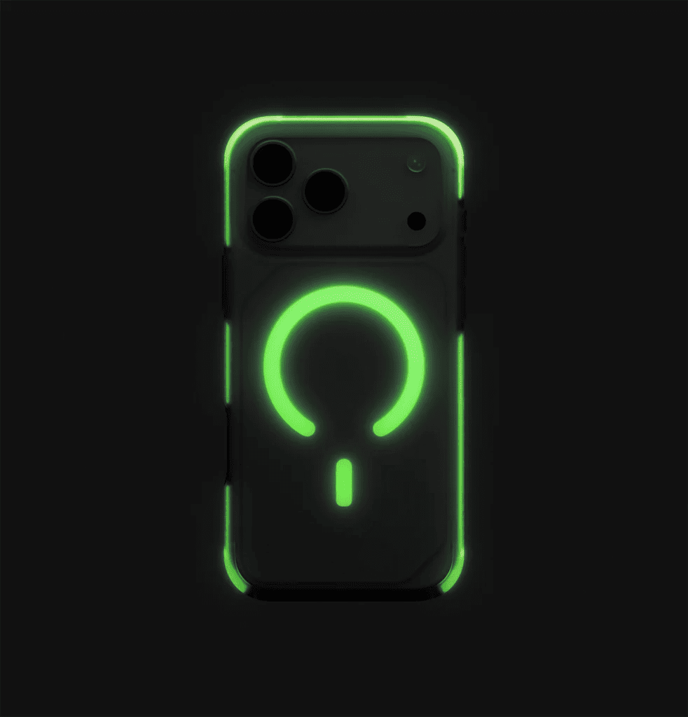 Uniq Combat Active Luminous Triple-Layered Rugged Protective Case for iPhone 17 Pro - Clear/Lume Lime