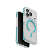 جراب UniQ Combat Active ثلاثي الطبقات متين للحماية لهاتف iPhone 17 Pro - شفاف/فيروزي