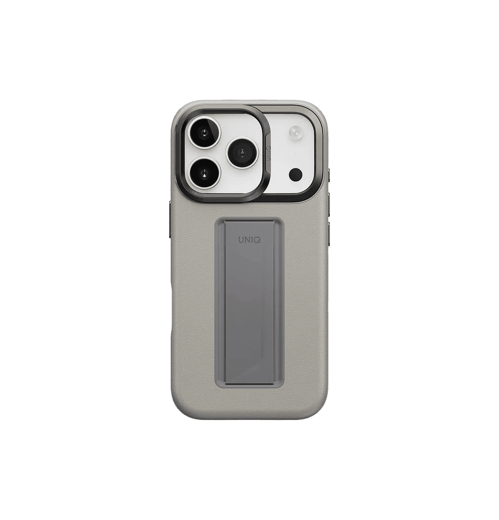 جراب UniQ Heldro Pro FlexGrip من الجلد الصناعي لهاتف iPhone 17 Pro - طيني