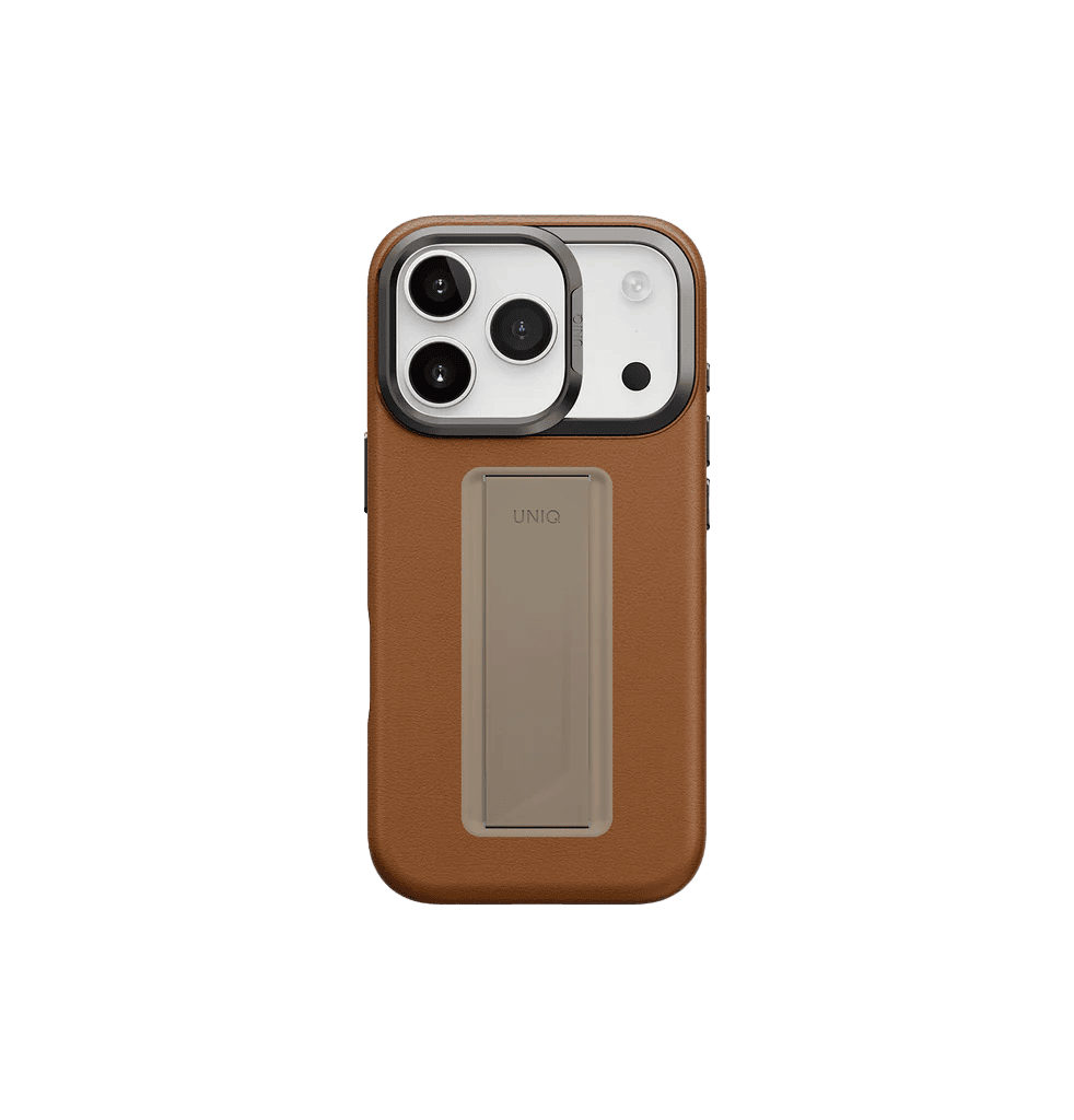 جراب UniQ Heldro Pro FlexGrip من الجلد الصناعي لهاتف iPhone 17 Pro Max - كراميل