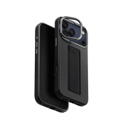 جراب UniQ Heldro Pro FlexGrip من الجلد الصناعي لهاتف iPhone 17 Pro Max - أسود