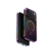 جراب UniQ Iridescia Holographic الواقي المتوافق مع MagClick لهاتف iPhone 17 Pro - Midnight Quartz
