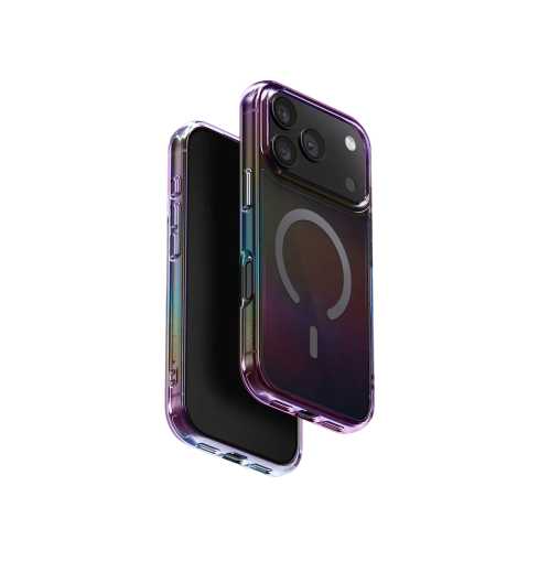 Uniq Iridescia Holographic Protective Case with MagClick Compatibility for iPhone 17 Pro - Midnight Quartz