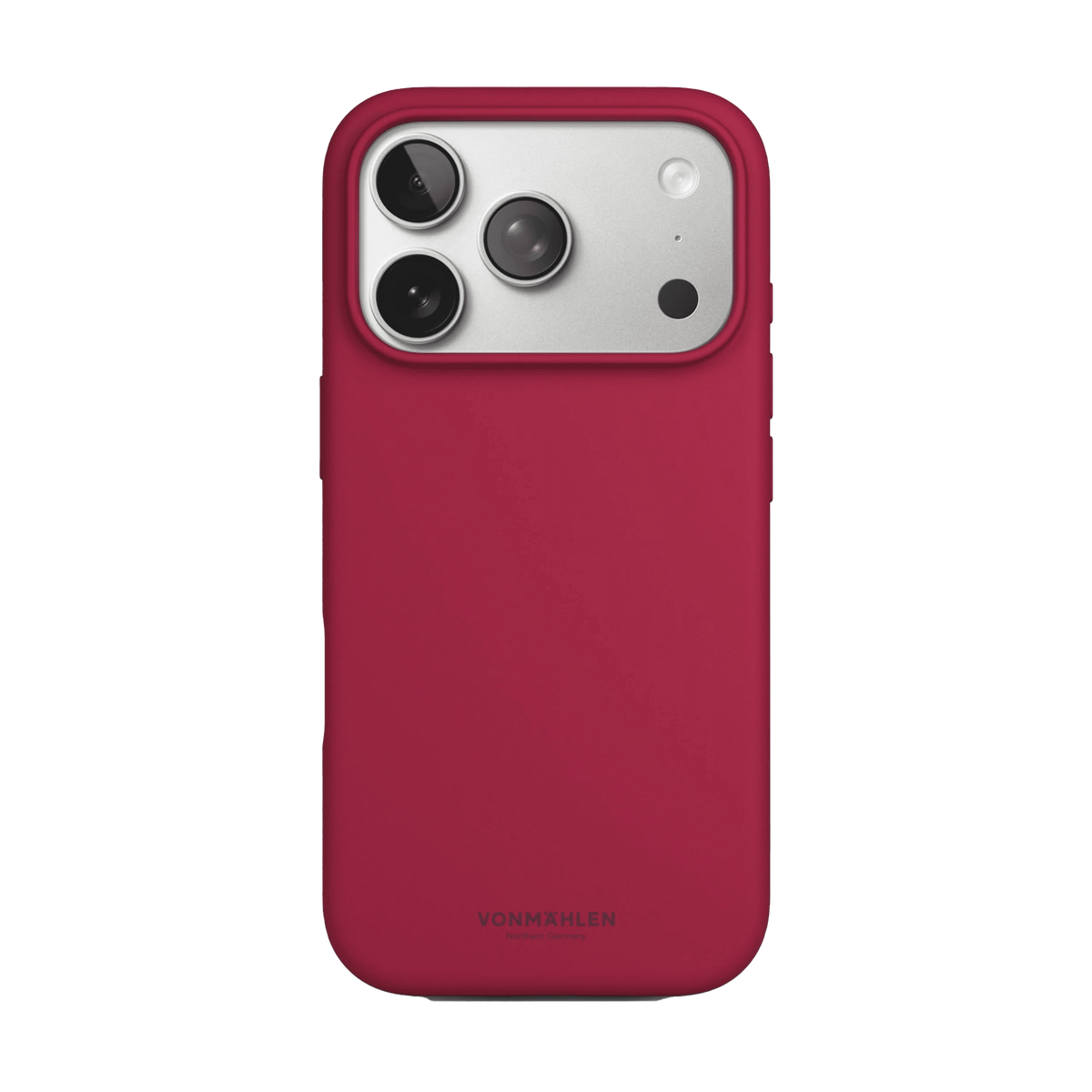 جراب Vonmahlen من السيليكون الناعم لهاتف iPhone 17 Pro - أحمر داكن