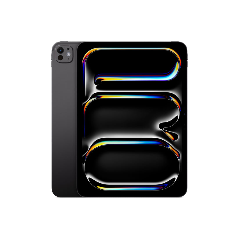 Back and side view of the Apple iPad Pro M5 11-inch Wi-Fi 512GB Standard Glass Space Black from Tradeline.