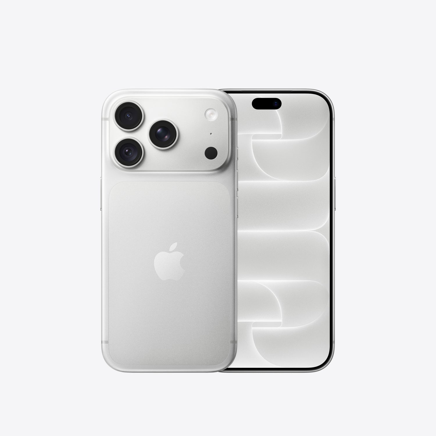 Front and back view of the Apple iPhone 18 Pro 1TB in Silver available at Tradeline.