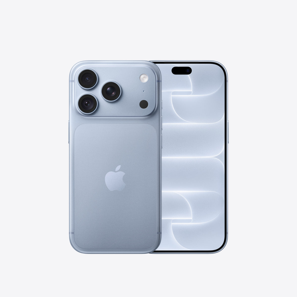 Front and back view of the Apple iPhone 18 Pro 256GB in Glacier available at Tradeline.