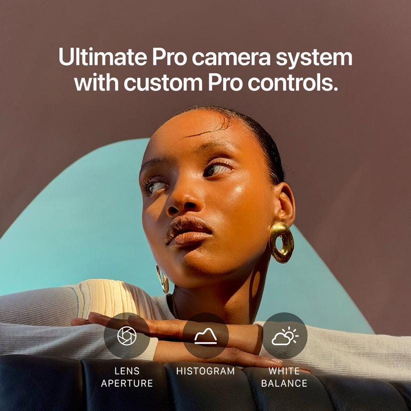 Ergonomic pro camera controls highlighted on the Apple iPhone 18 Pro 256GB Glacier from Tradeline.