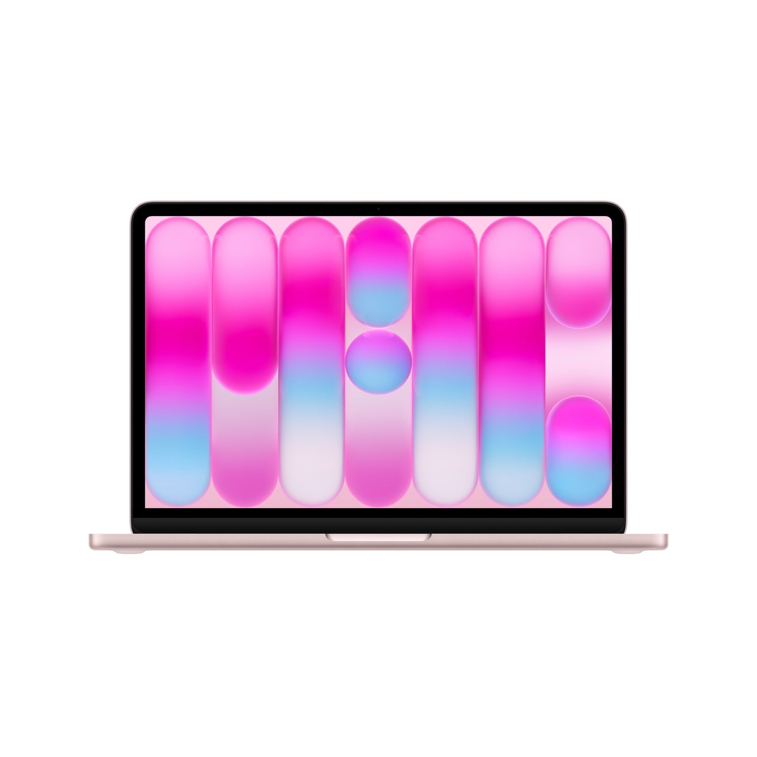 Front display view of the Blush 13-inch MacBook Neo A18 Pro 256GB laptop from Tradeline.