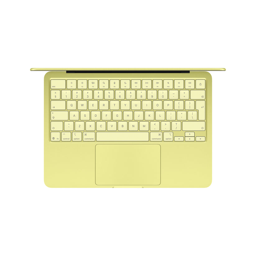 Top view of the integrated Magic Keyboard on the 13-inch MacBook Neo 256GB Citrus from Tradeline.