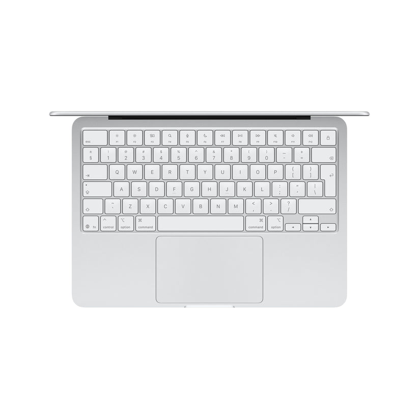 Overhead top view of the Magic Keyboard on the 13-inch MacBook Neo 256GB Silver from Tradeline.