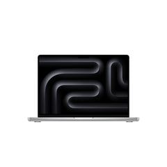 Open front view display of the 14-inch MacBook Pro M5 10-core CPU 1TB Silver available at Tradeline.
