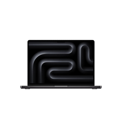 Front display perspective of the 14-inch MacBook Pro M5 10-core CPU 512GB Space Black at Tradeline.