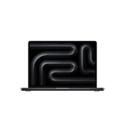 Front view of the 14-inch MacBook Pro space black at Tradeline.