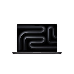Front view of the 14-inch MacBook Pro space black at Tradeline.