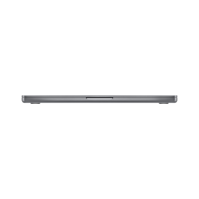 Closed side elevation view of the 16-inch MacBook Pro M5 Max 18-core CPU 2TB Space Black from Tradeline Egypt.