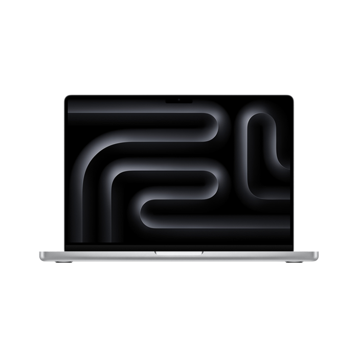 Front display view of the 16-inch MacBook Pro M5 Pro 18-core CPU 20-core GPU 1TB Silver at Tradeline.