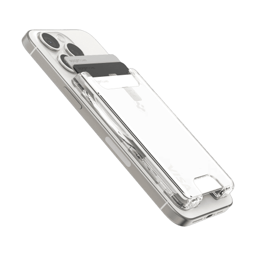 حامل بطاقات Spigen MagSafe طراز Ultra Hybrid (MagFit) - شفاف بالكامل