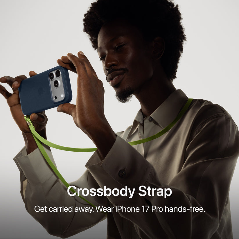 iPhone 17 Pro Max 256GB silver crossbody strap