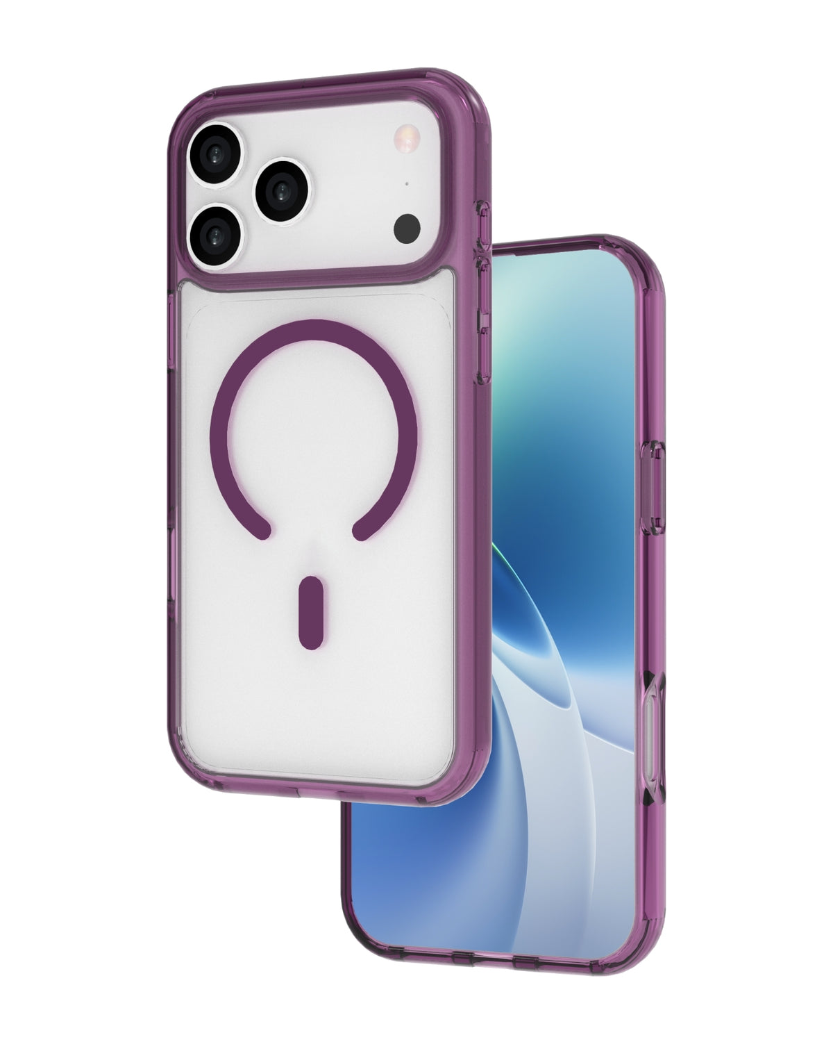 infyty GLOVIO Clear Case with Colored Edges for iPhone 18 Pro - Burgundy