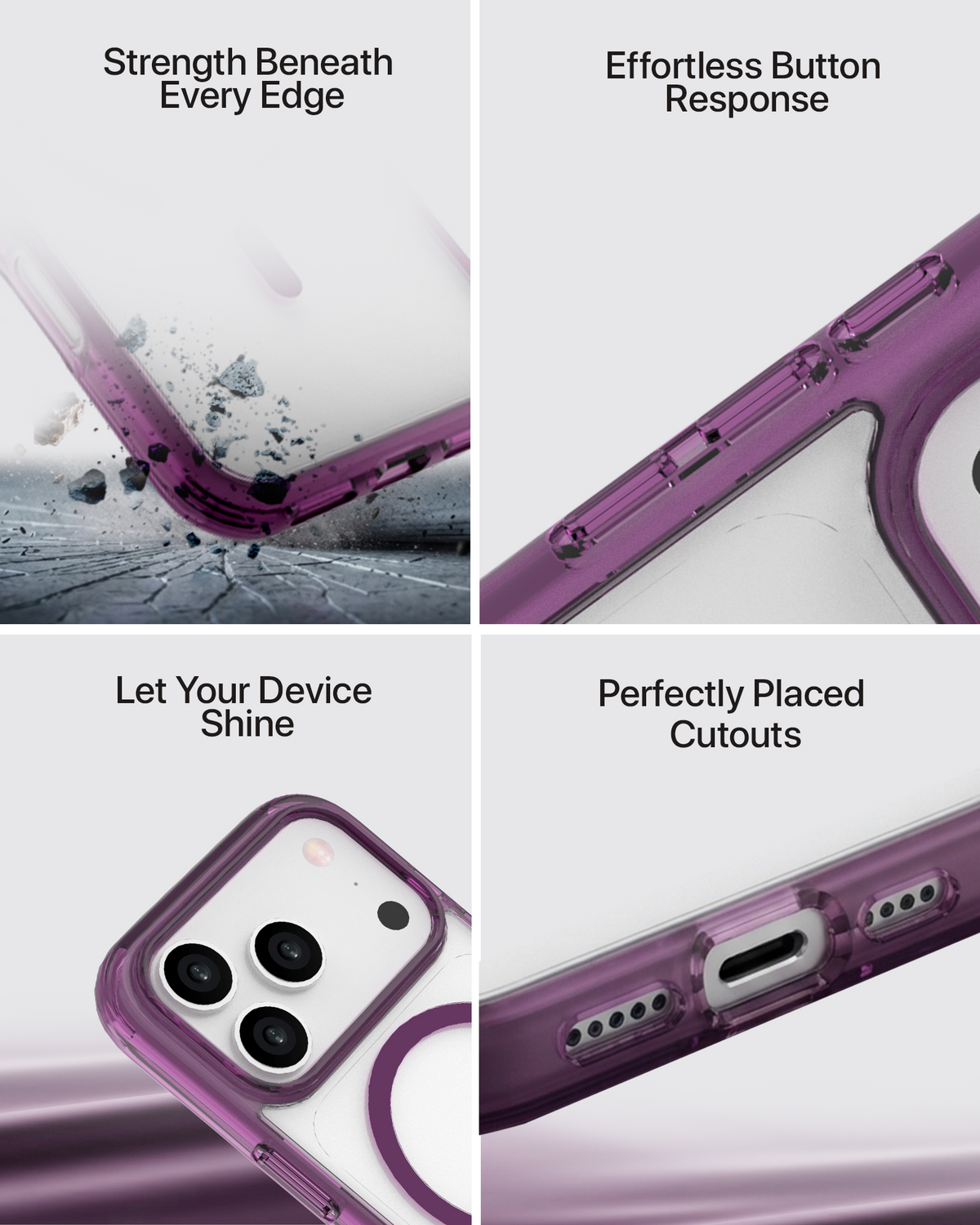 infyty GLOVIO Clear Case with Colored Edges for iPhone 18 Pro - Burgundy