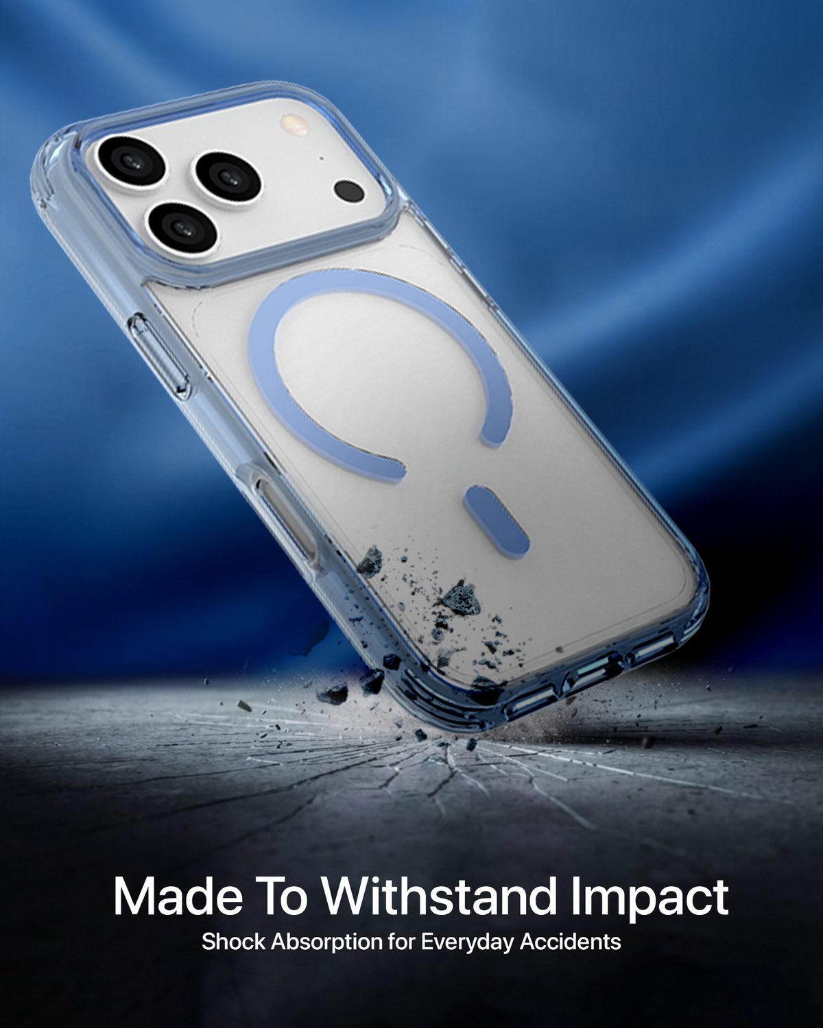 infyty GLOVIO Clear Case with Colored Edges for iPhone 18 Pro - Light Blue